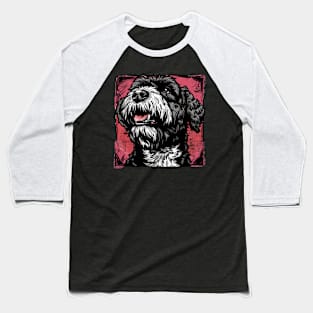 Retro Art Black Russian Terrier Dog Lover Baseball T-Shirt